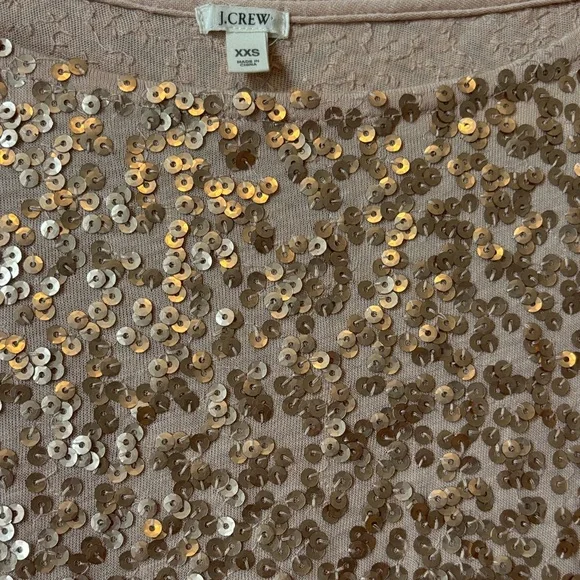 J Crew Rose Gold Sequin Top - Picture 2 of 5